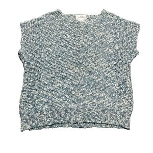 Vtg Sweet Briar Sweater Women Sz M Blue Ramie‎ Cotton Knit Pullover Cottage